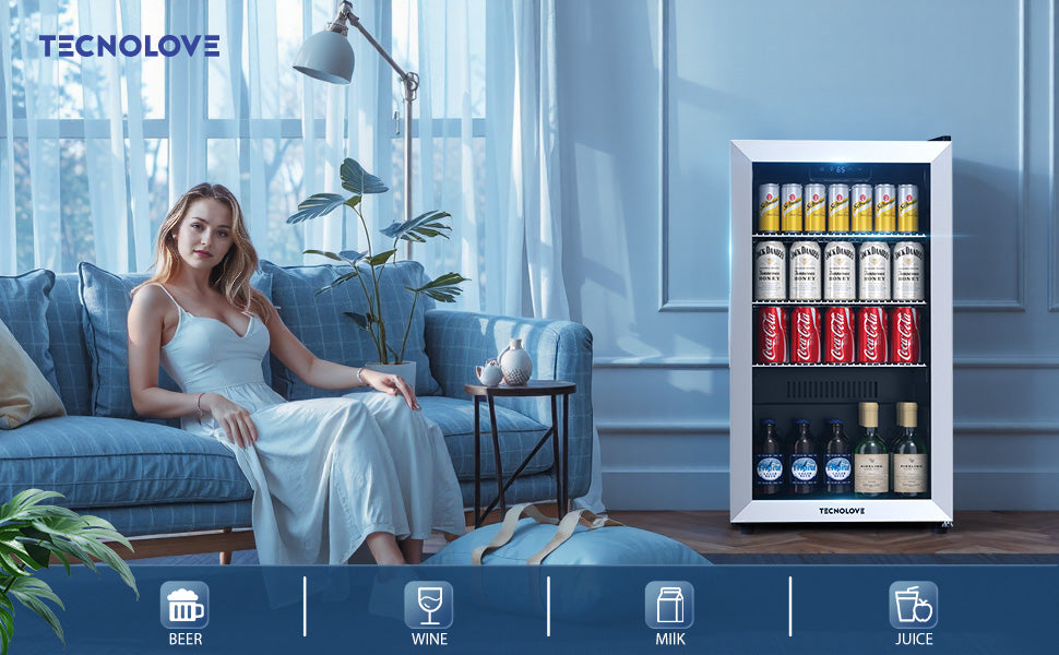 Beverage Refrigerator Cooler, 3 Cu.Ft Mini Fridge  Black