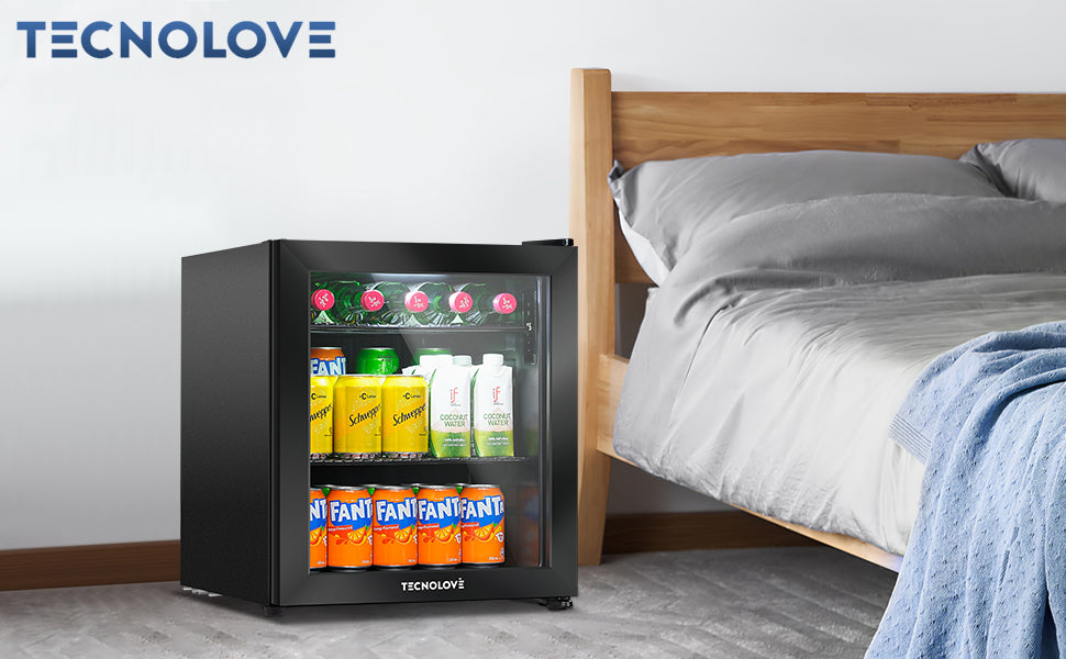 タッチパネル調温 冷蔵庫 46L コンプレッサー式 0～22℃ 黒枠 – TECNOLOVE