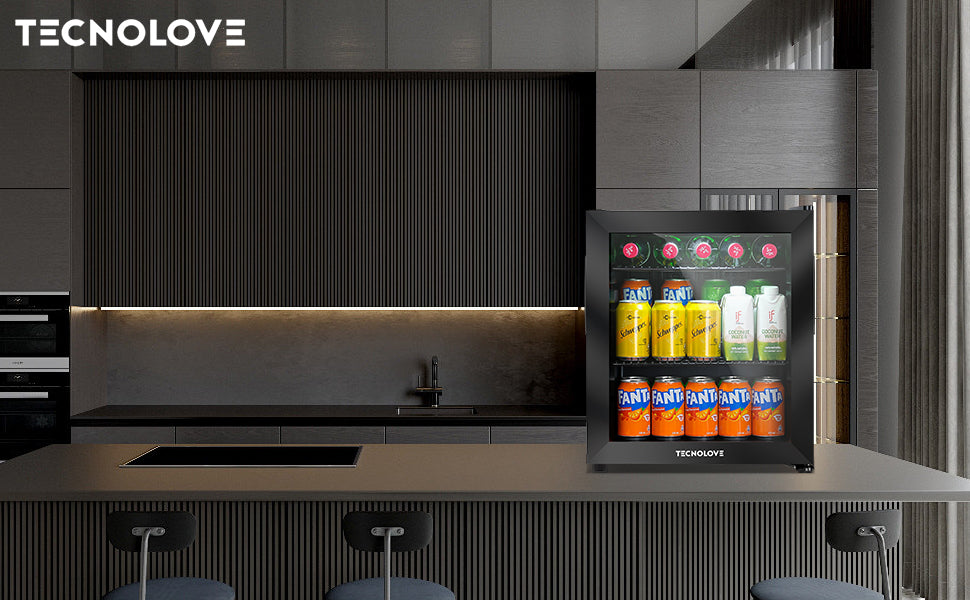 Beverage Refrigerator Cooler, 1.6 Cu.Ft Mini Fridge  Black