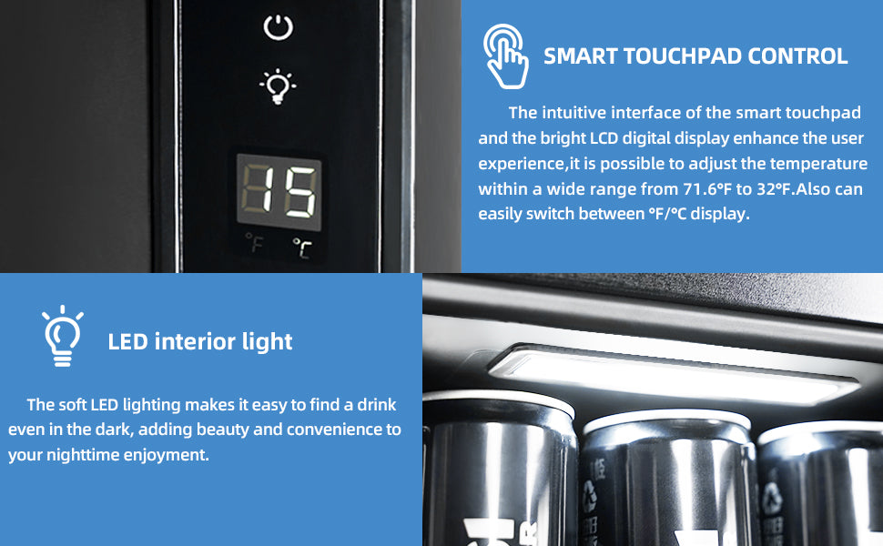 Beverage Refrigerator Cooler, 1.6 Cu.Ft Mini Fridge Silver