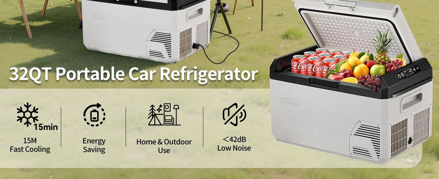12V Car Refrigerator, 22QT Portable Freezer Cooler