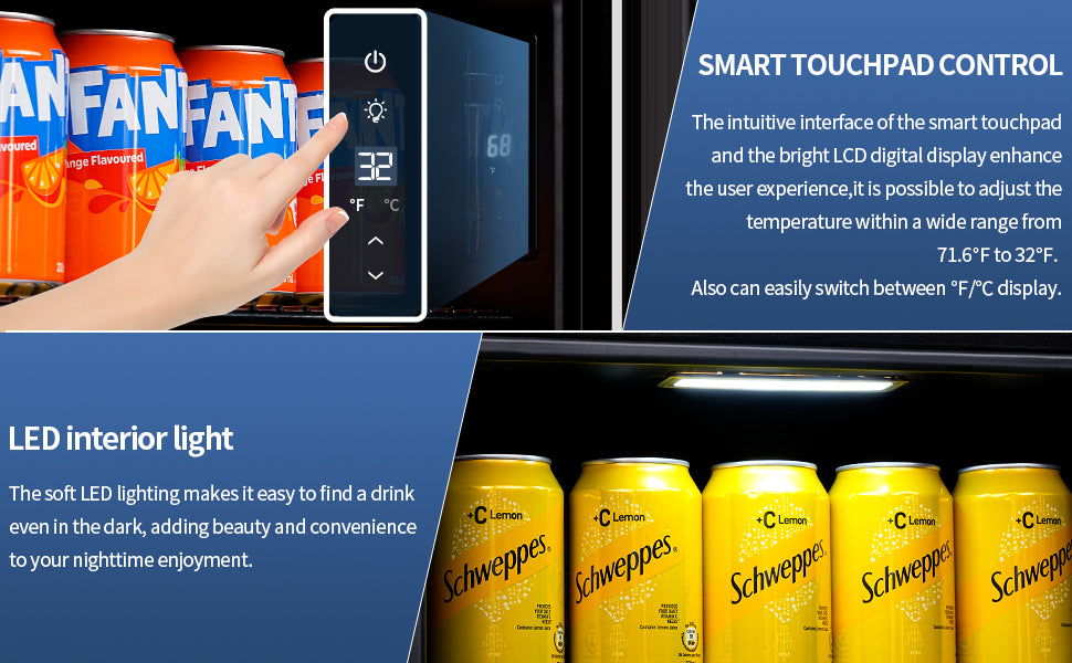 Beverage Refrigerator Cooler, 1.6 Cu.Ft Mini Fridge  Black