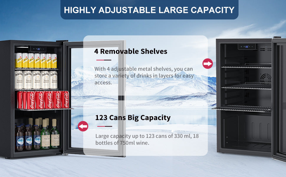 Beverage Refrigerator Cooler, 3 Cu.Ft Mini Fridge  Black