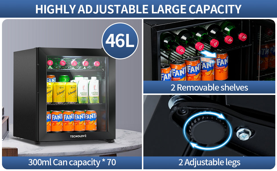 Beverage Refrigerator Cooler, 1.6 Cu.Ft Mini Fridge  Black