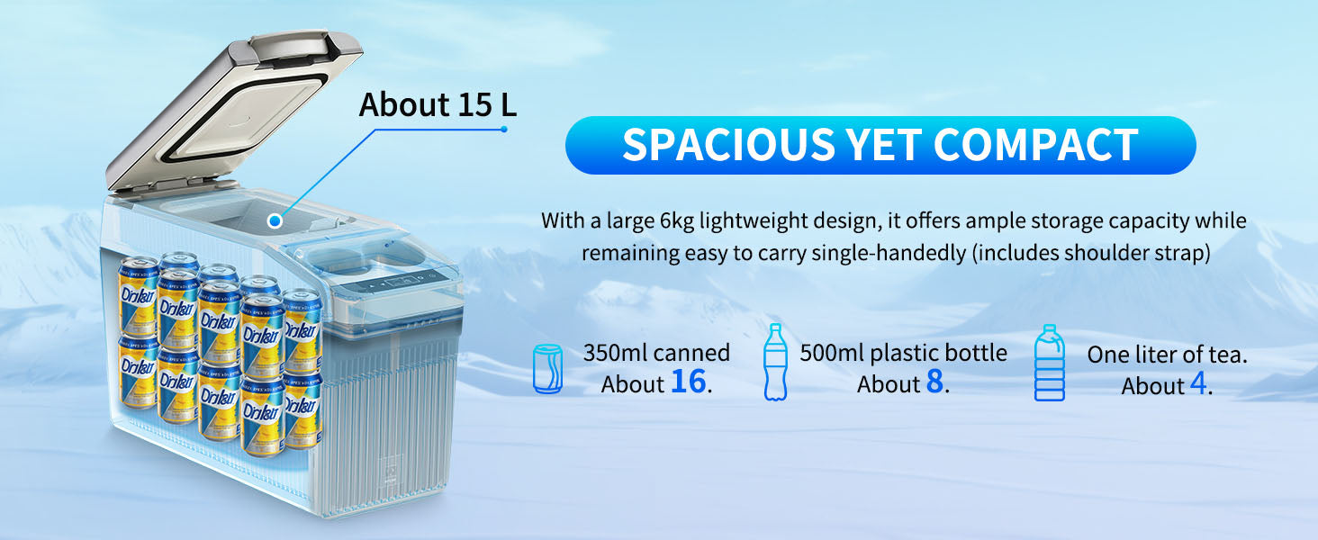 12 Volt Center Console Fridge,Car Refrigerator 16QT(15L) Cooler