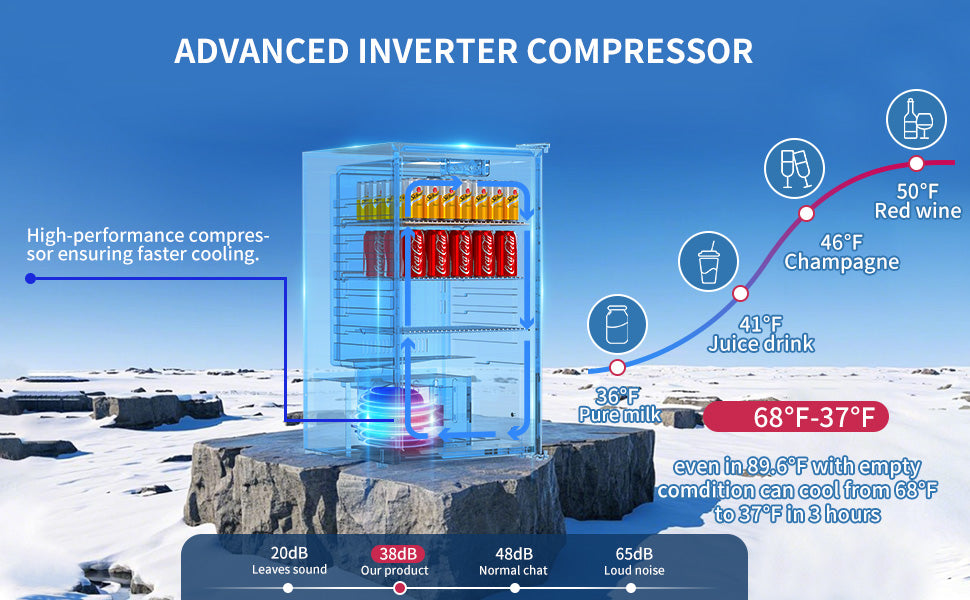 Beverage Refrigerator Cooler, 3 Cu.Ft Mini Fridge  Black