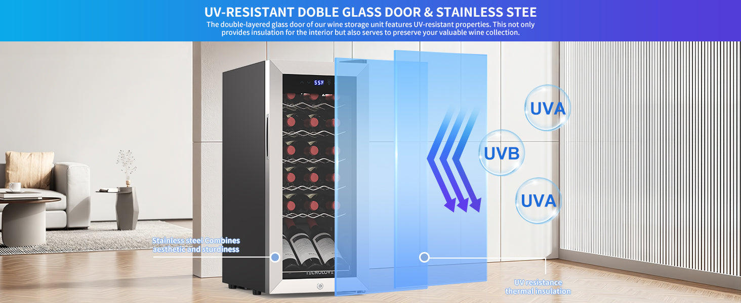 18 Bottle Wine Cooler with 41-68℉ Digital Temperature Control