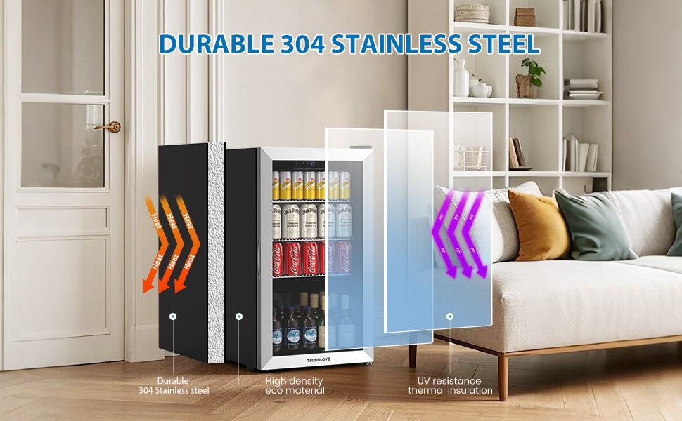 Beverage Refrigerator Cooler, 3 Cu.Ft Mini Fridge  Black