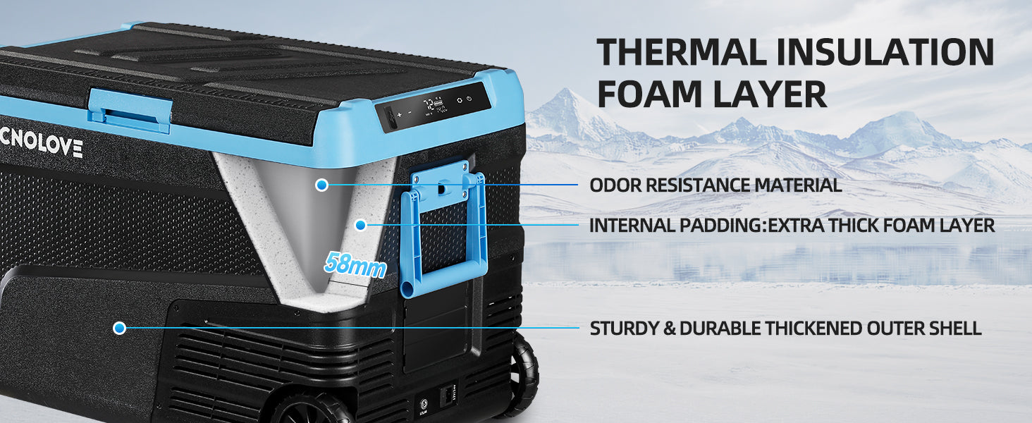 45L Car Refrigerator Freezer, 48QT Single Zone Portable Cooler