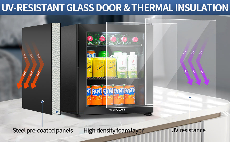 Beverage Refrigerator Cooler, 1.6 Cu.Ft Mini Fridge  Black