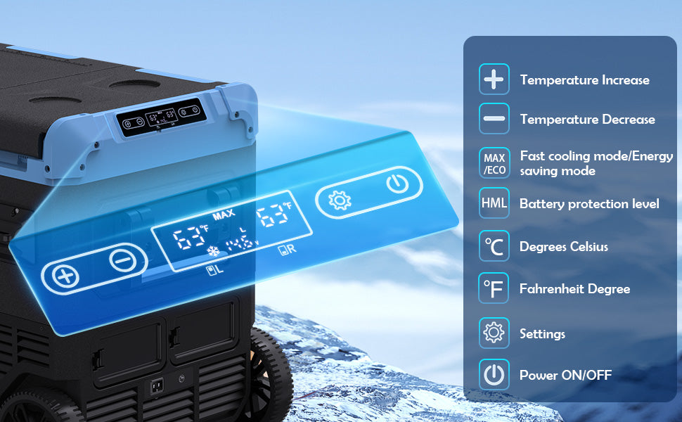 45L Dual Zone Car Refrigerator Freezer, 48Qt Compressor Cooler