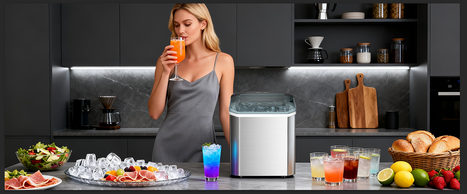 Countertop Ice Maker, 9 Ice Cubes in 10 Minutes