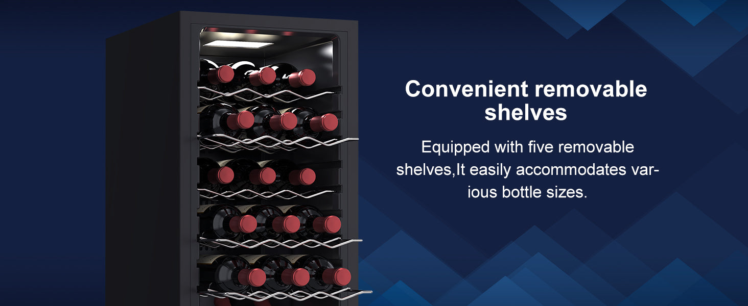 18 Bottle Wine Cooler with 41-68℉ Digital Temperature Control