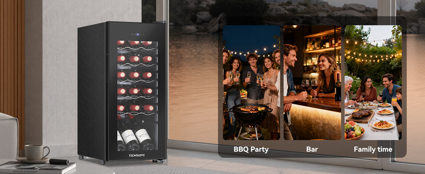 18 Bottle Wine Cooler with 41-68℉ Digital Temperature Control Black