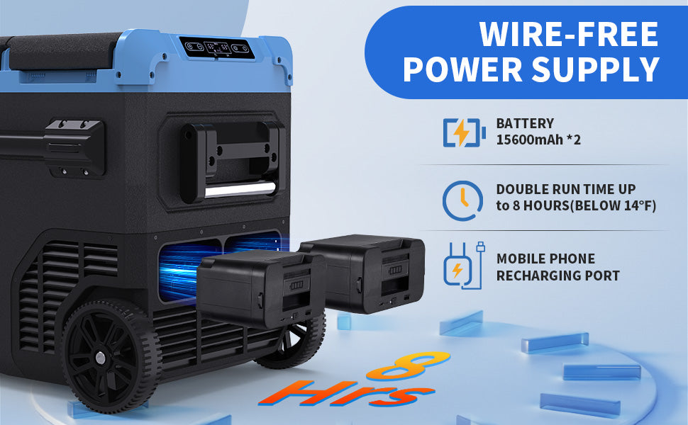 45L Dual Zone Car Refrigerator Freezer, 48Qt Compressor Cooler