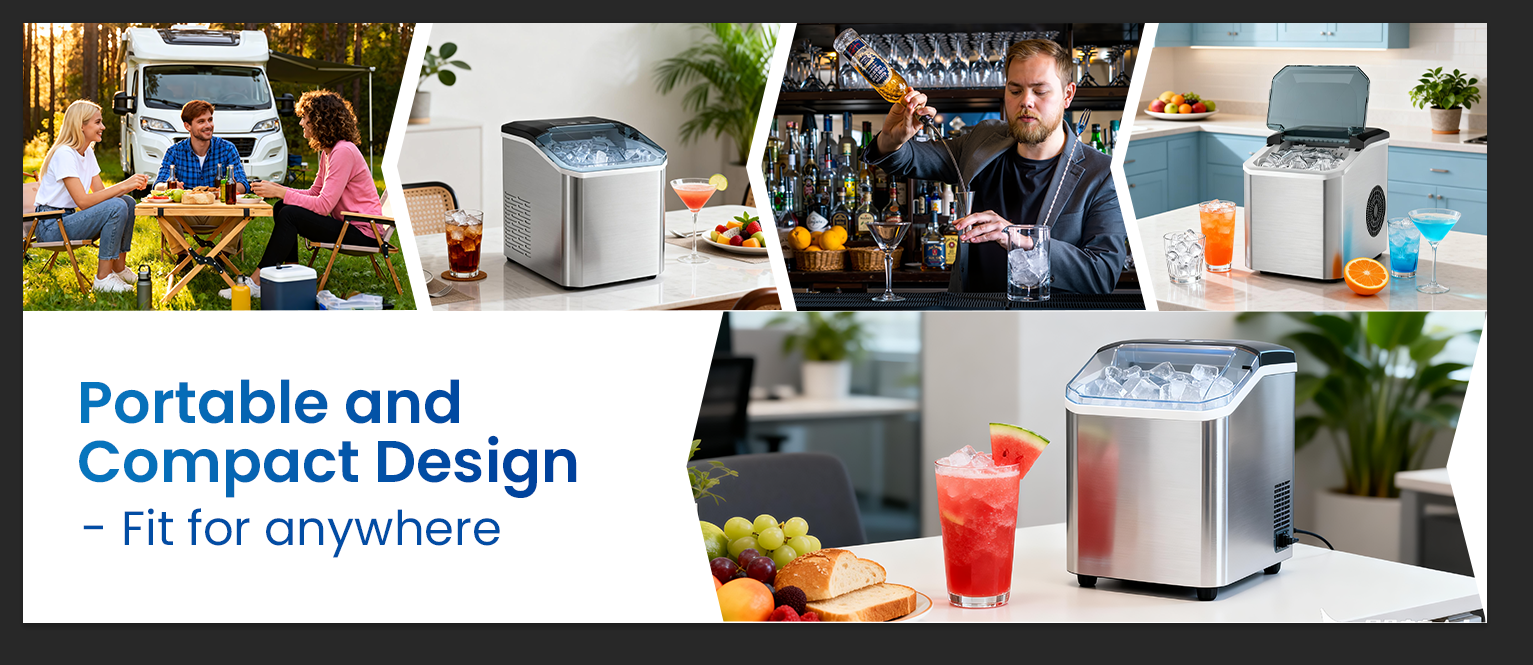 Countertop Ice Maker, 9 Ice Cubes in 10 Minutes