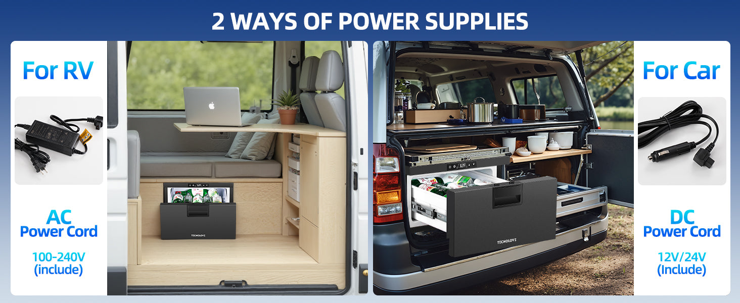 12 Volt Drawer Refrigerator 33QT（32L）12V RV Fridge Freezer