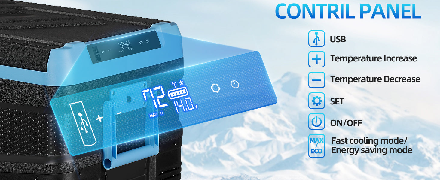 45L Car Refrigerator Freezer, 48QT Single Zone Portable Cooler