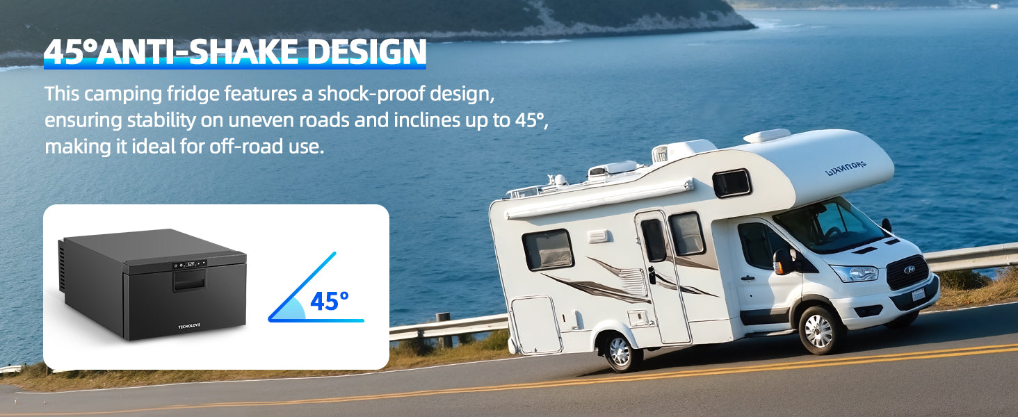 12 Volt Drawer Refrigerator 33QT（32L）12V RV Fridge Freezer