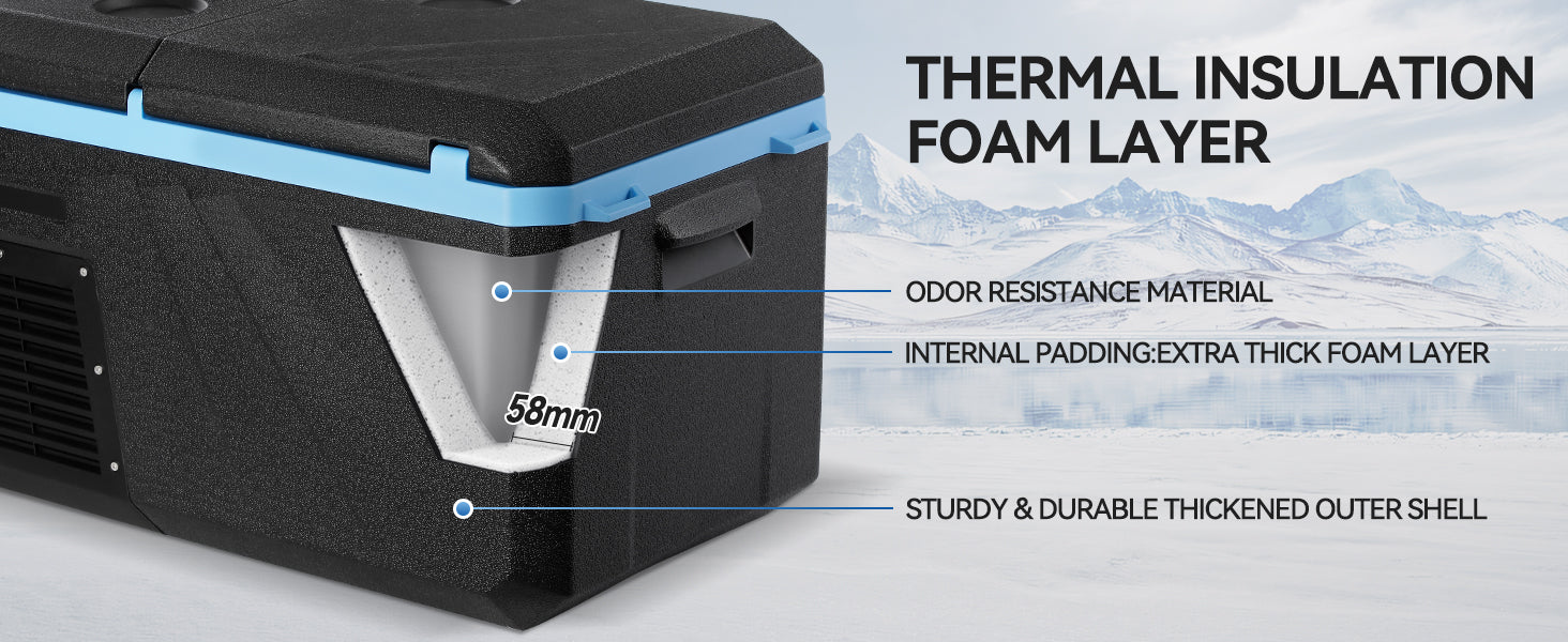 25L Car Refrigerator Freezer, 27QT Dual Zone Portable