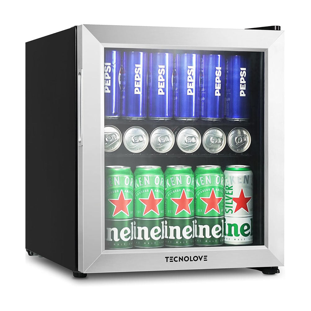 Beverage Refrigerator Cooler, 1.6 Cu.Ft Mini Fridge Silver