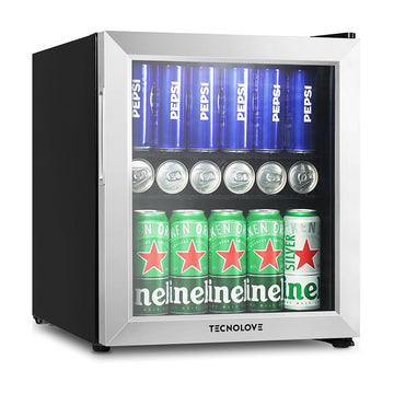 Beverage Refrigerator Cooler, 1.6 Cu.Ft Mini Fridge Silver