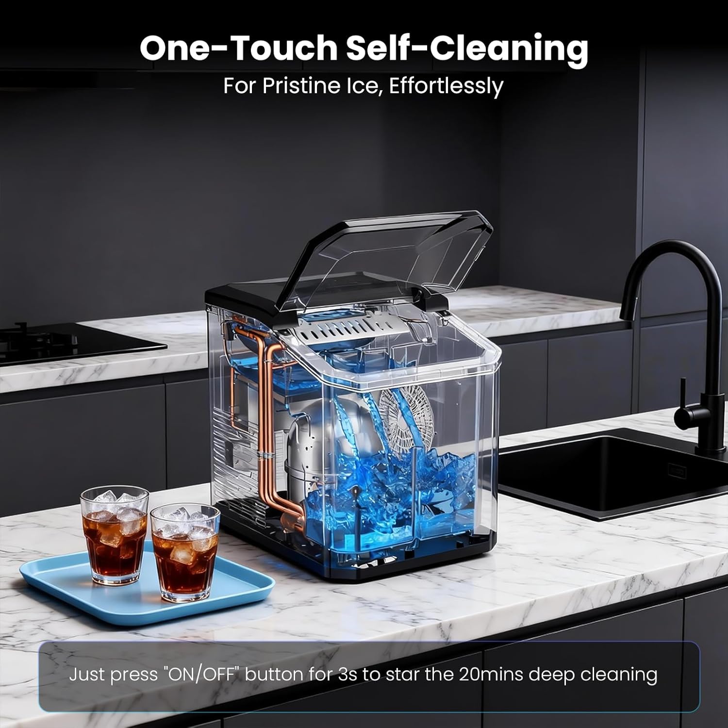 Countertop Ice Maker, 9 Ice Cubes in 10 Minutes