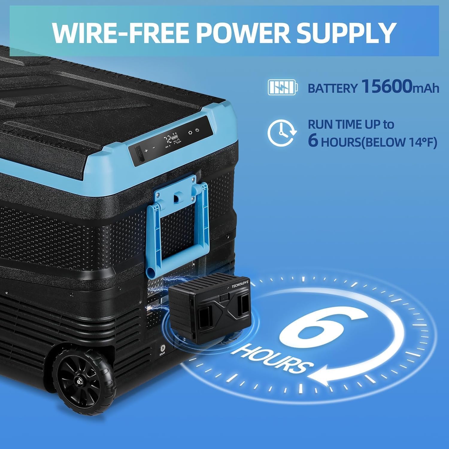 Plug-in Battery for Car Refrige 15600mAh/173Wh High Capacity