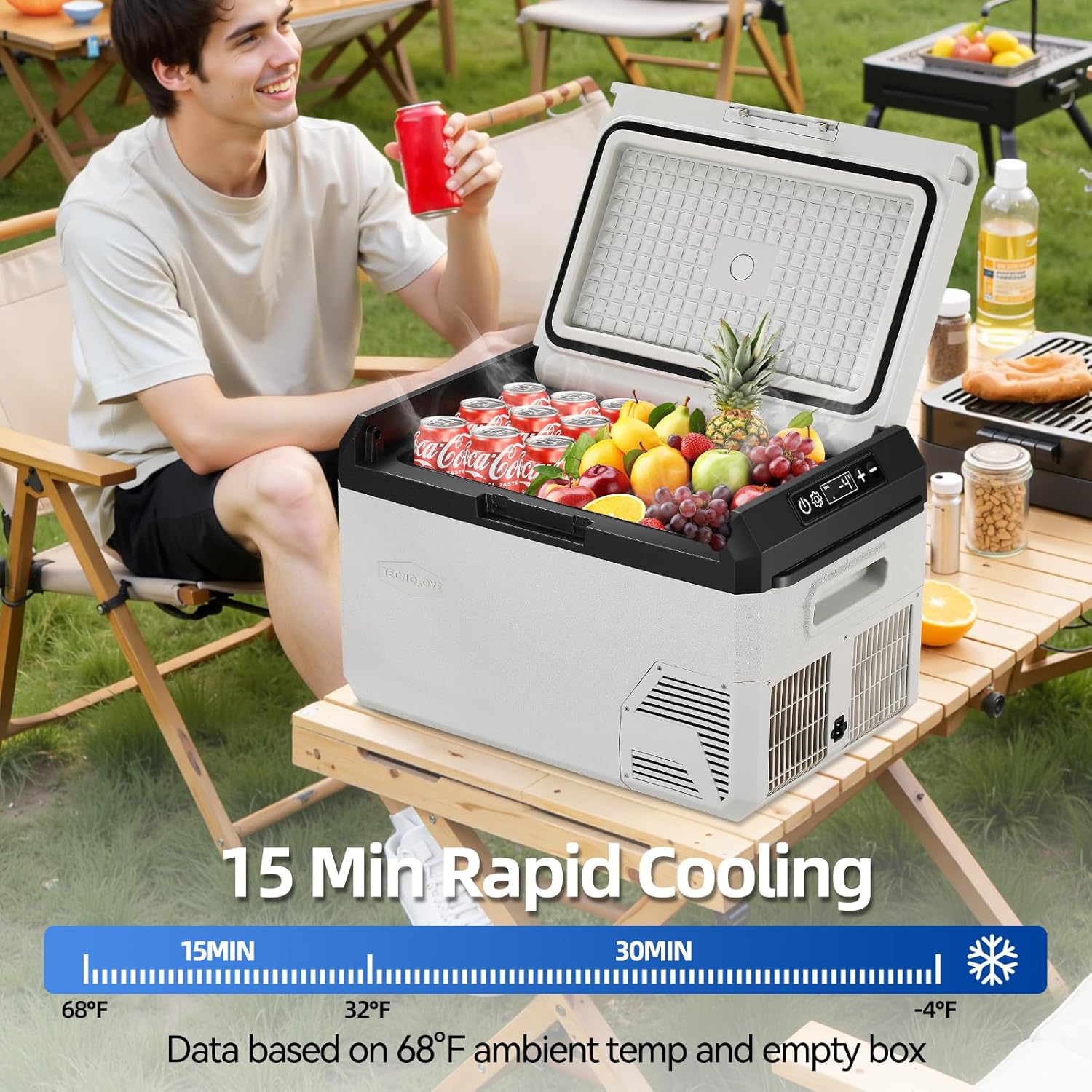 12V Car Refrigerator, 32QT Portable Freezer Cooler