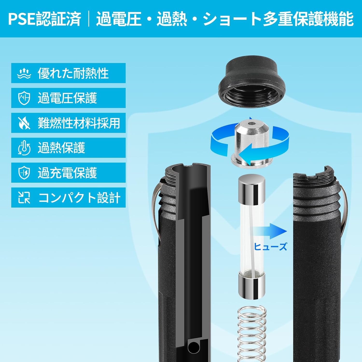 DC12V/24V シガーソケット 車載冷蔵庫用 プラグコード