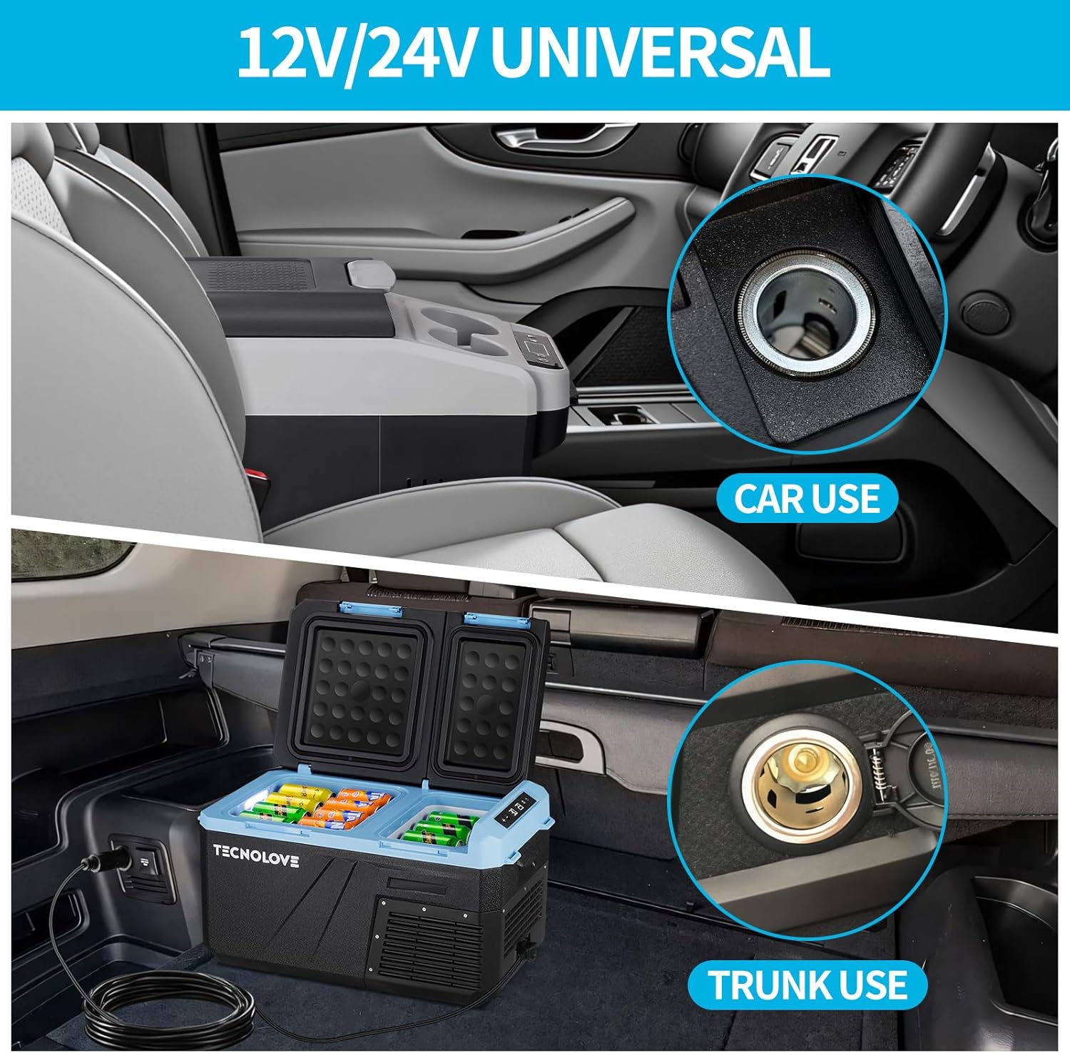 12V/24V DC Power Cord for Car Fridge Freezer