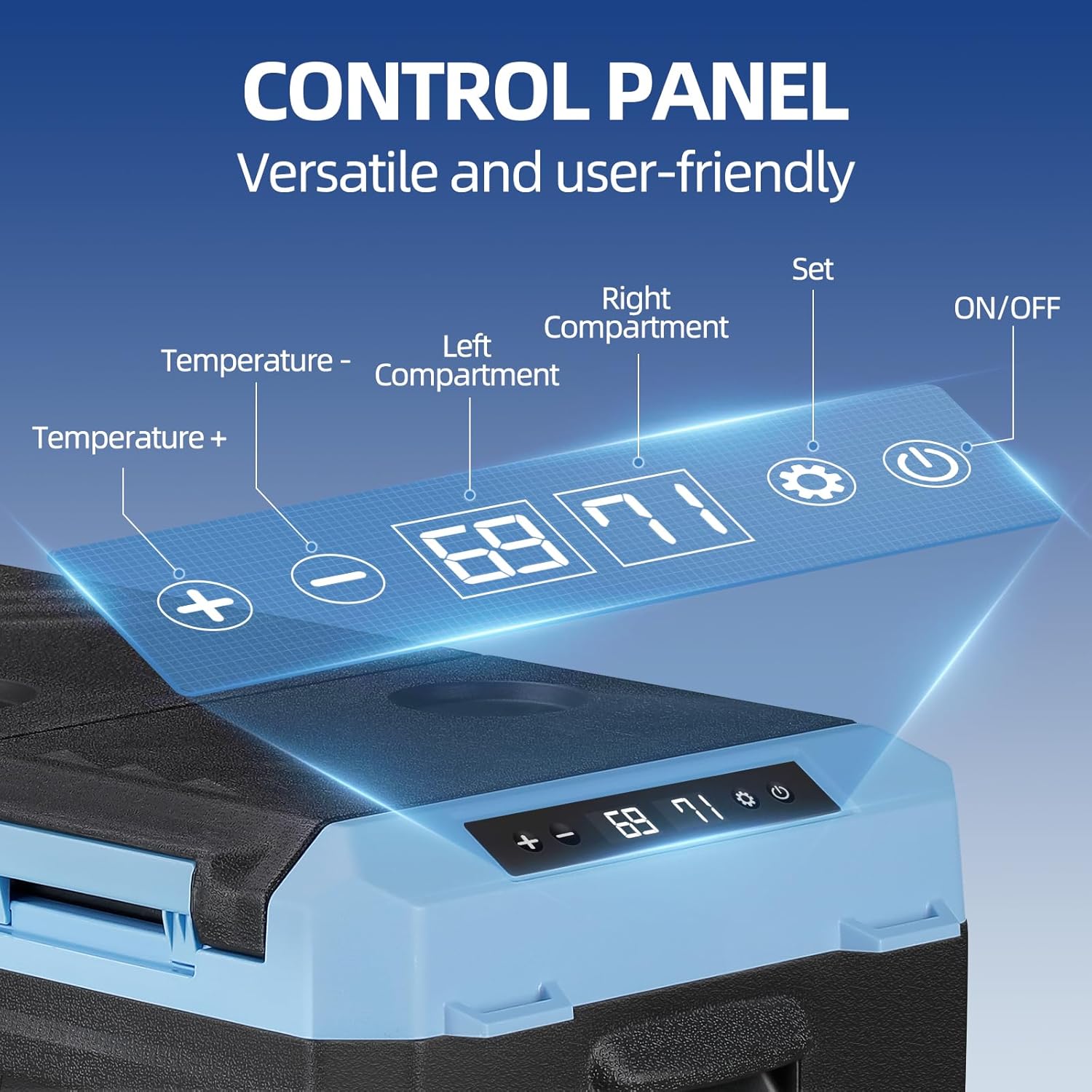 25L Car Refrigerator Freezer, 27QT Dual Zone Portable