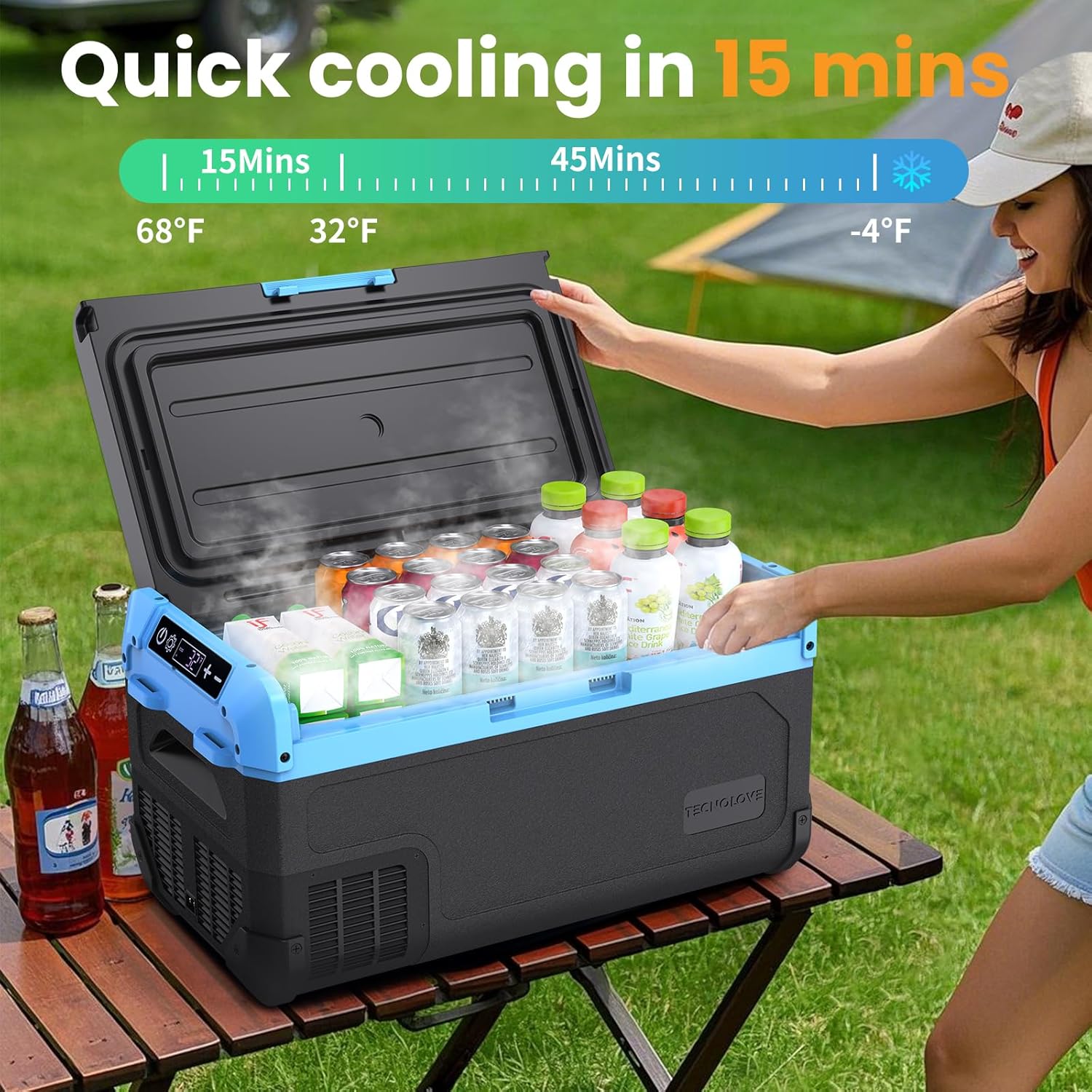 30L Car Refrigerator Freezer, 22QT Single Zone Portable Fridge