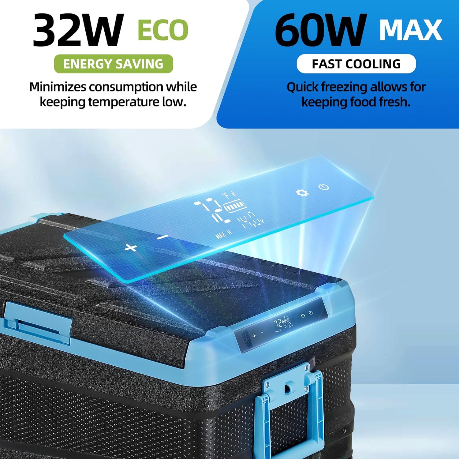 45L Car Refrigerator Freezer, 48QT Single Zone Portable Cooler