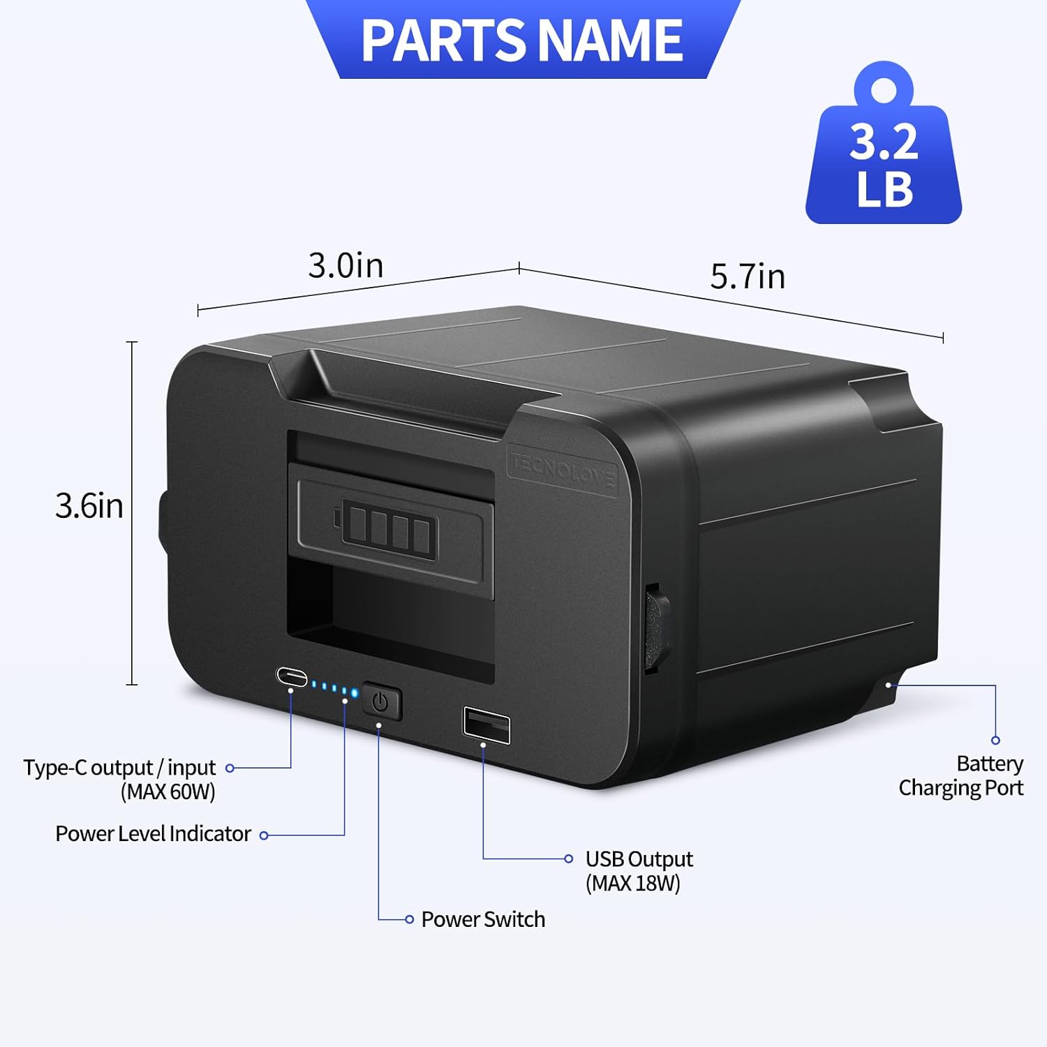 Plug-in Battery for Car Refrige 15600mAh/170.82Wh