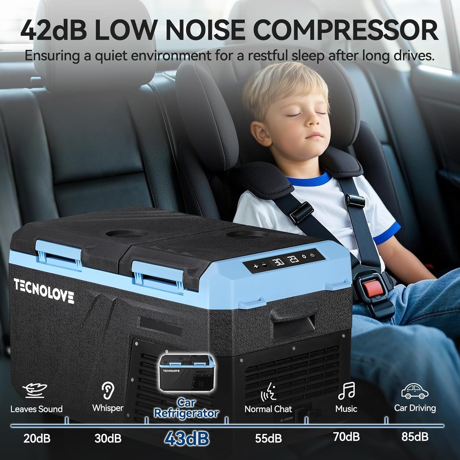 25L Car Refrigerator Freezer, 27QT Dual Zone Portable