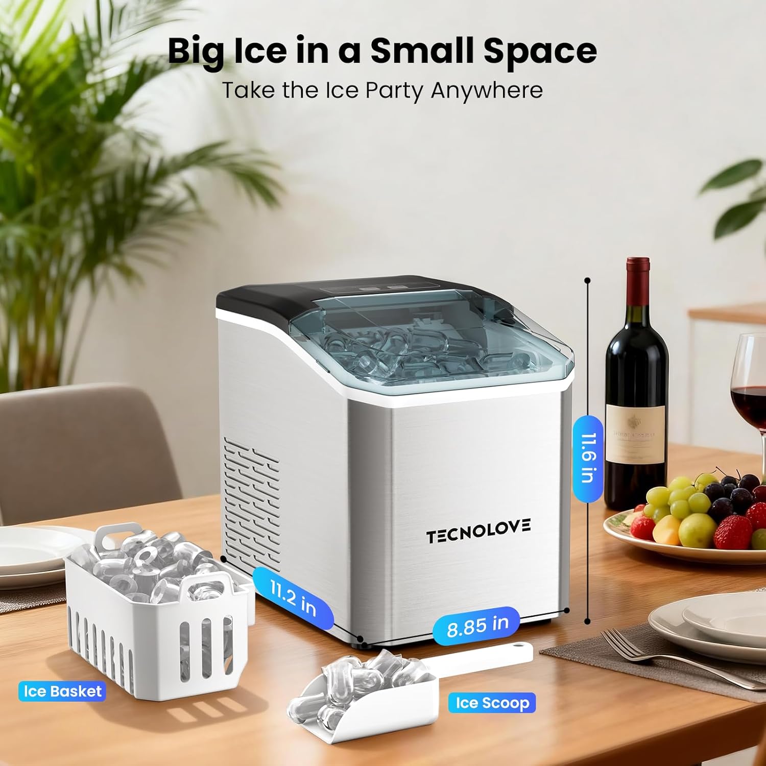 Countertop Ice Maker, 9 Ice Cubes in 10 Minutes