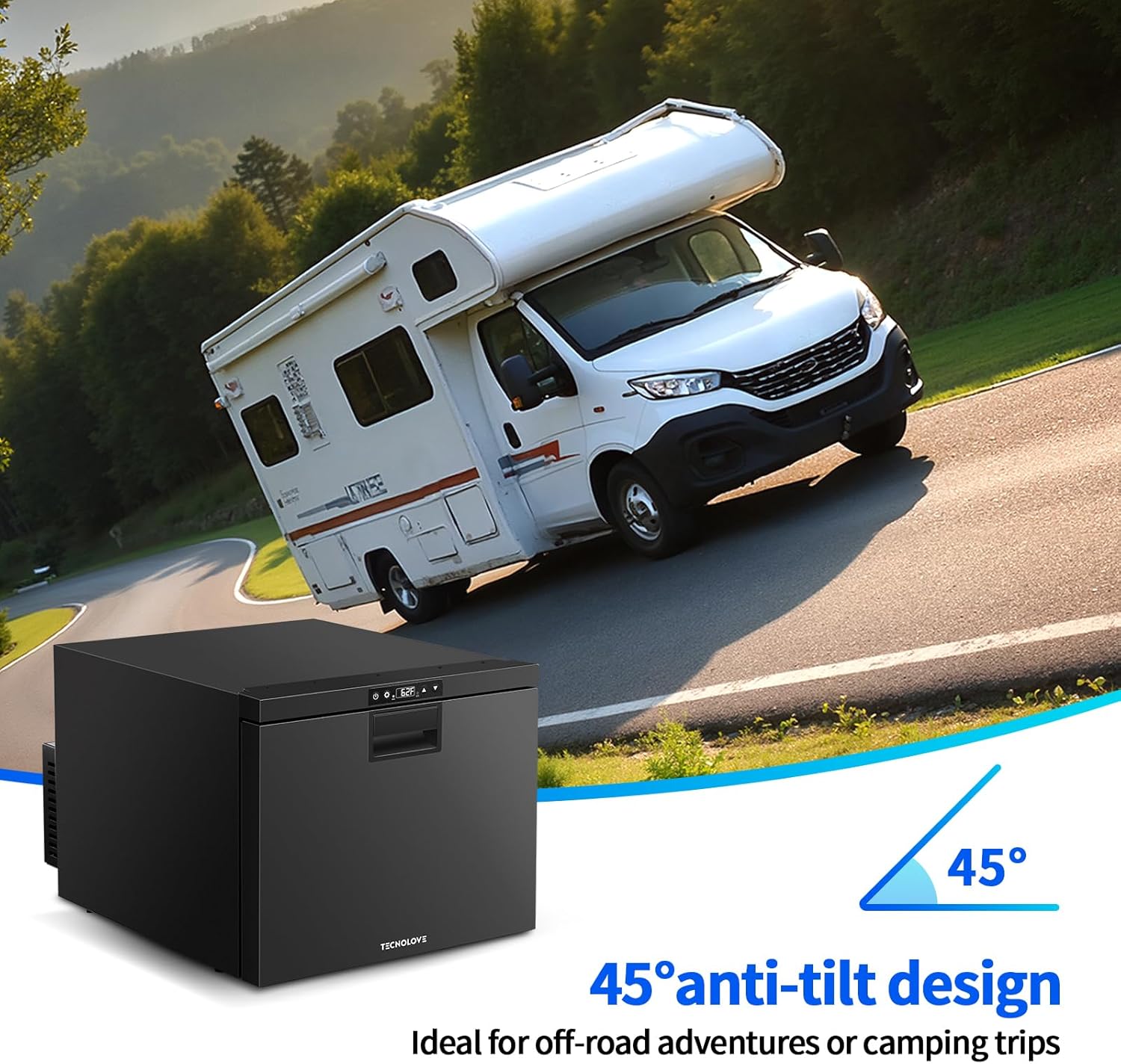 12 Volt Drawer Refrigerator 52QT（50L）12V RV Fridge Freezer