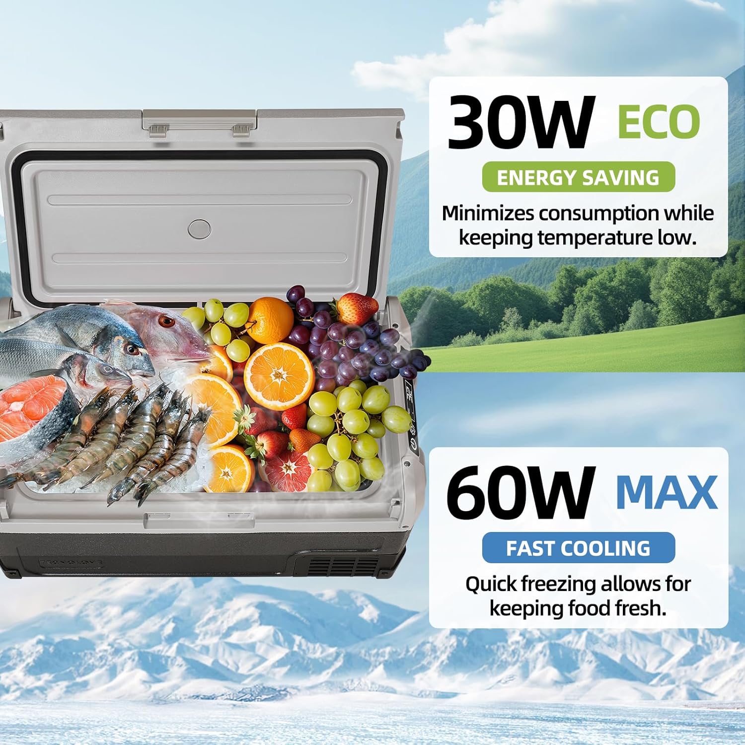 12V Car Refrigerator,32QT Portable Fridge Freezer