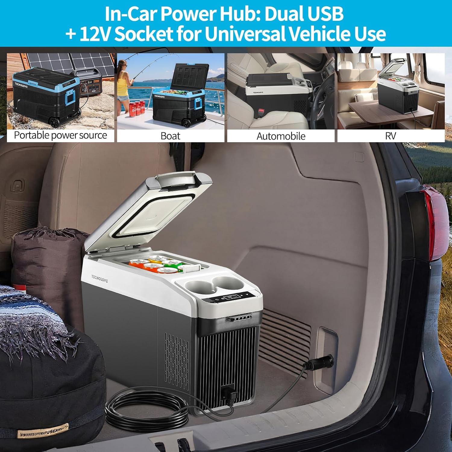 12V/24V DC Power Cord for Car Fridge Freezer