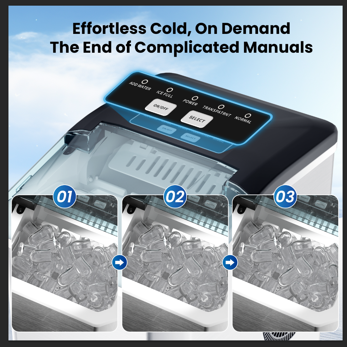 Countertop Ice Maker, 9 Ice Cubes in 10 Minutes