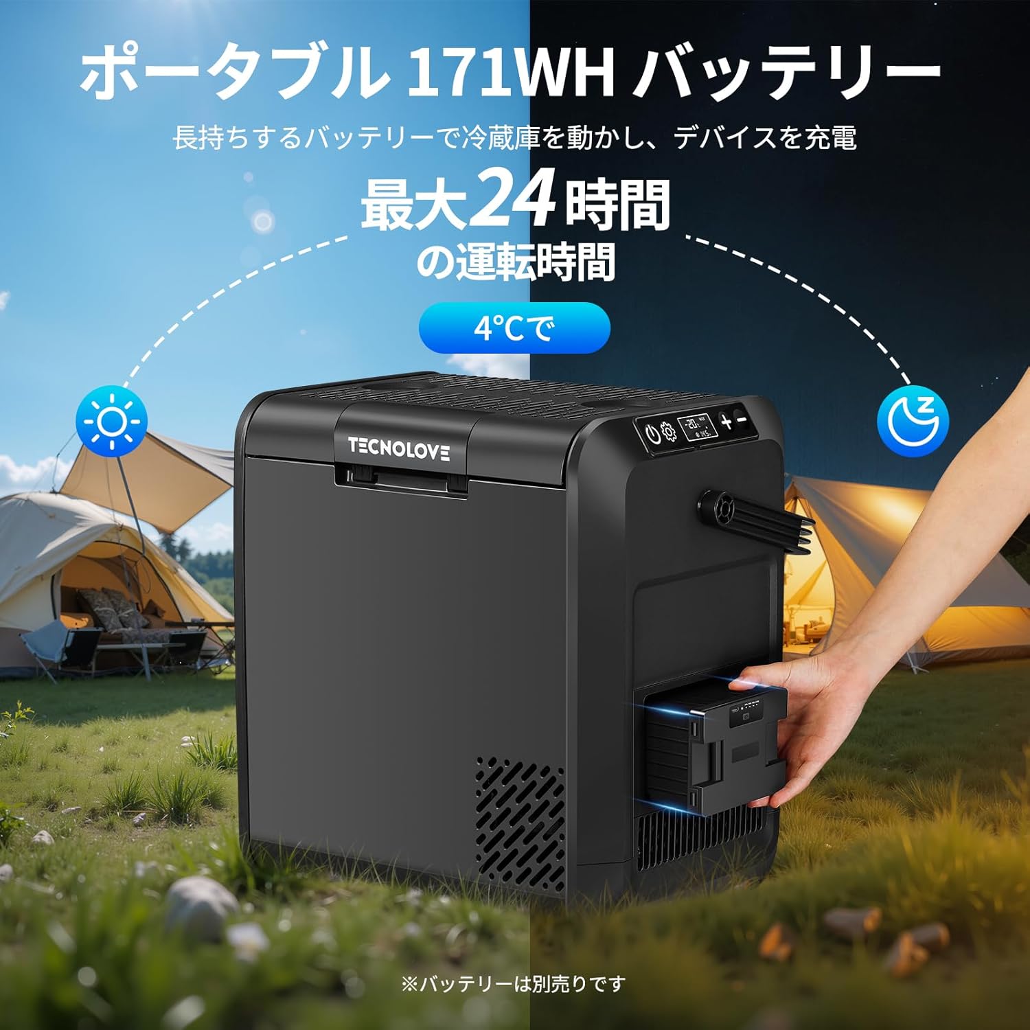 22L 車載冷蔵庫 ハンドヘルド 小型 両開き ポータブル急速