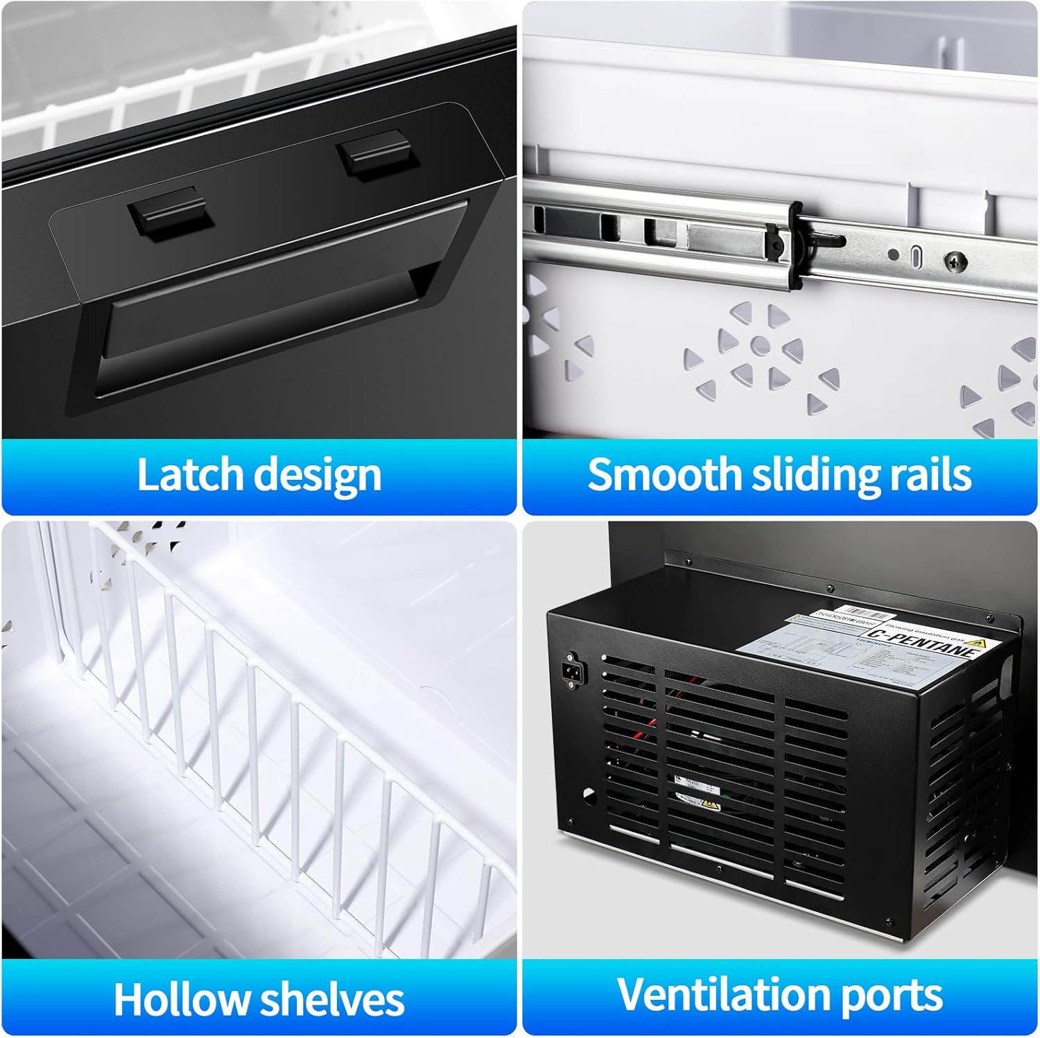 12 Volt Drawer Refrigerator 52QT（50L）12V RV Fridge Freezer