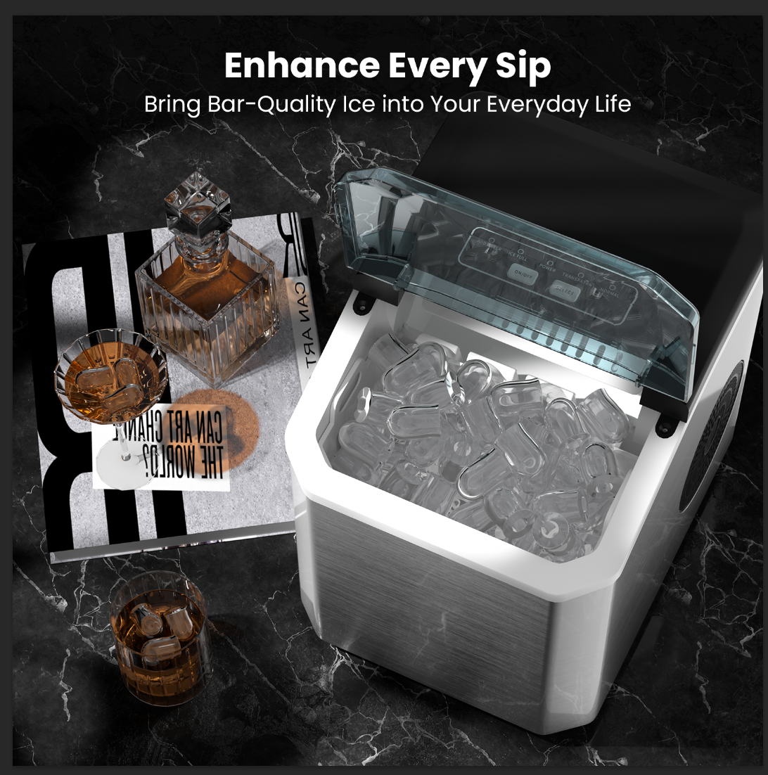 Countertop Ice Maker, 9 Ice Cubes in 10 Minutes
