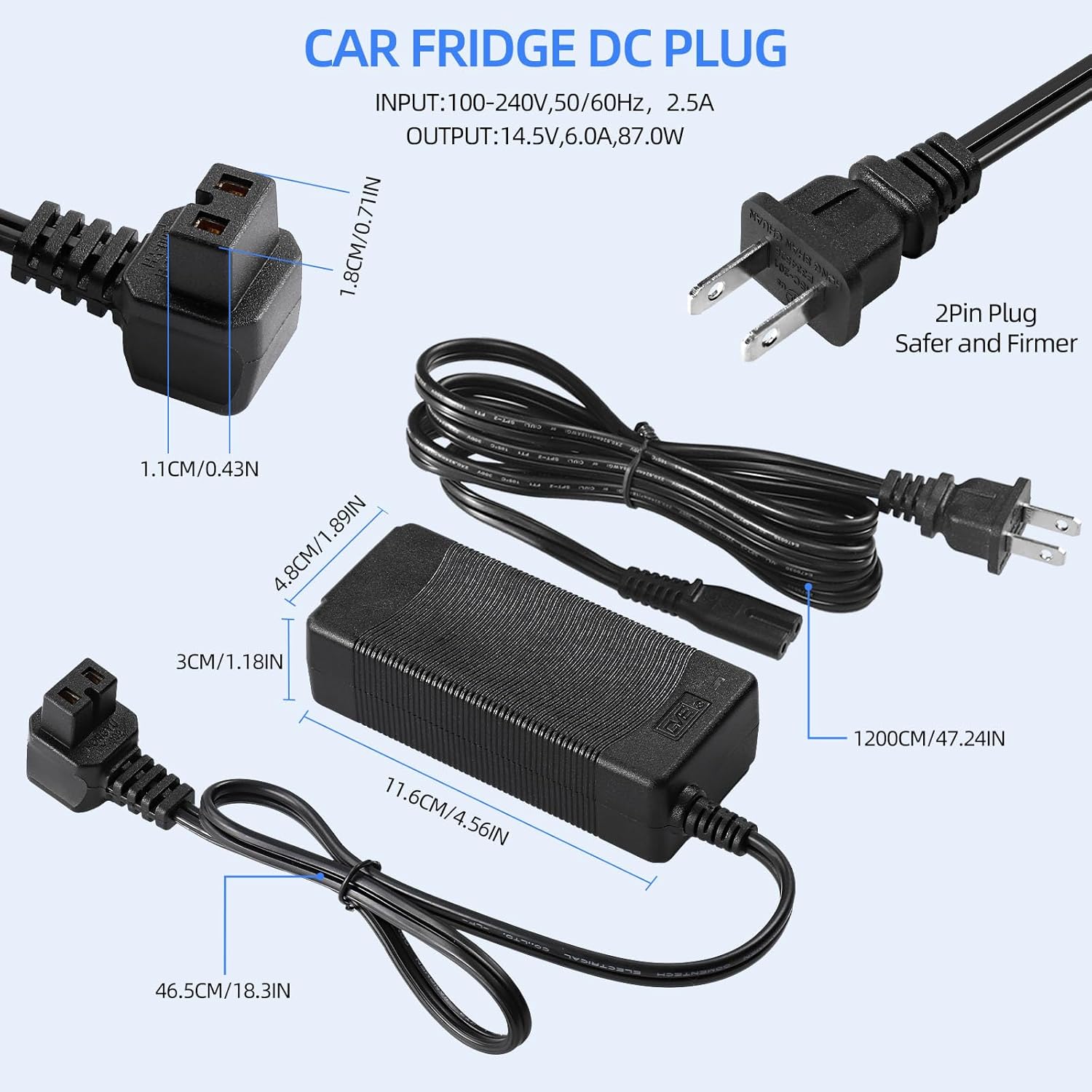 110~240V AC Power Cord Car Refrigerator, Car Freezer