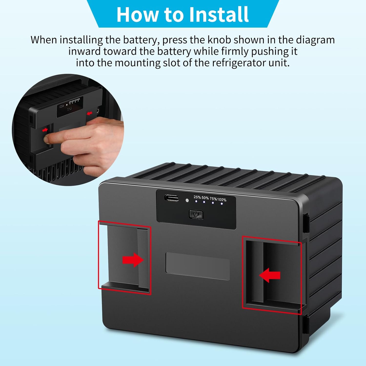 Portable Power 173Wh (15600mAh), Car Refrigerator Battery