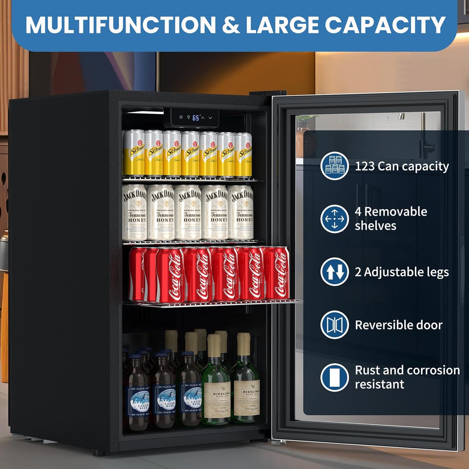 Beverage Refrigerator Cooler, 3 Cu.Ft Mini Fridge  Black