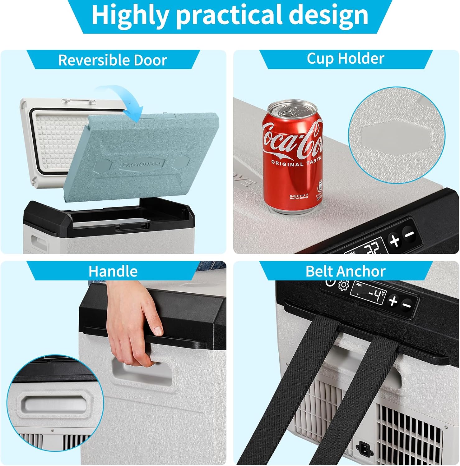 12V Car Refrigerator, 22QT Portable Freezer Cooler