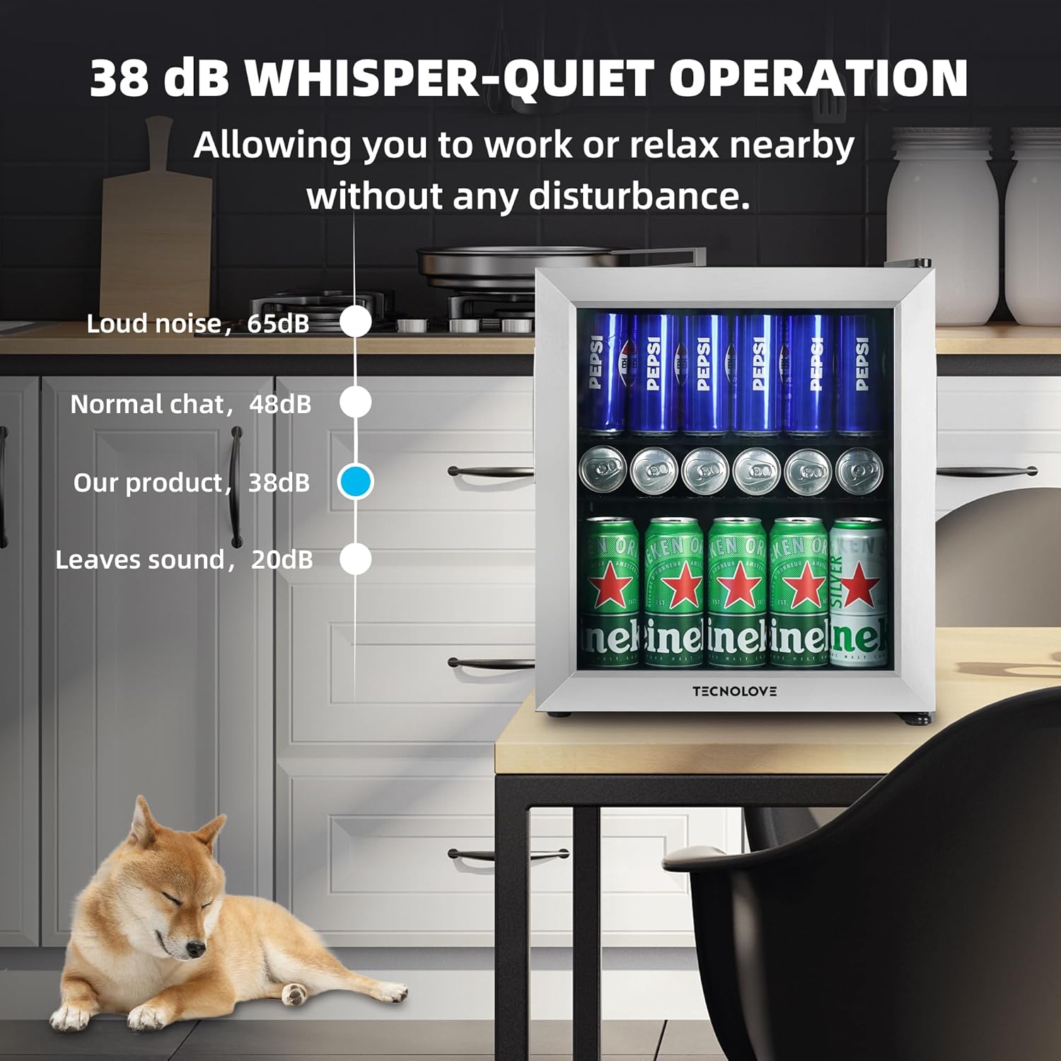 Beverage Refrigerator Cooler, 1.6 Cu.Ft Mini Fridge Silver