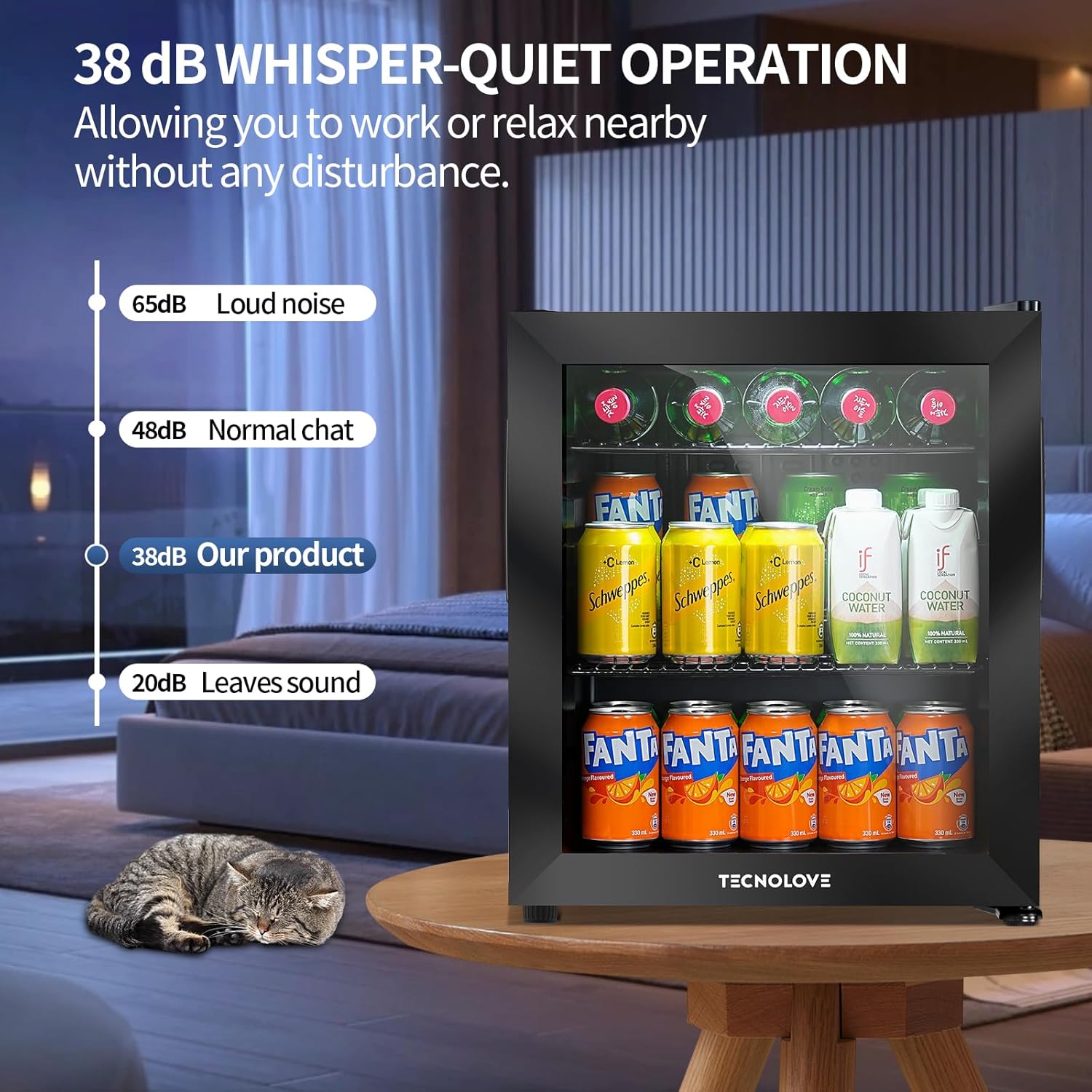 Beverage Refrigerator Cooler, 1.6 Cu.Ft Mini Fridge  Black